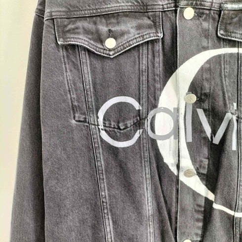 カルバンクラインジーンズ Calvin Klein Jeans Extreme Oversized ロゴプリント ブラックデニムジャケット メンズ